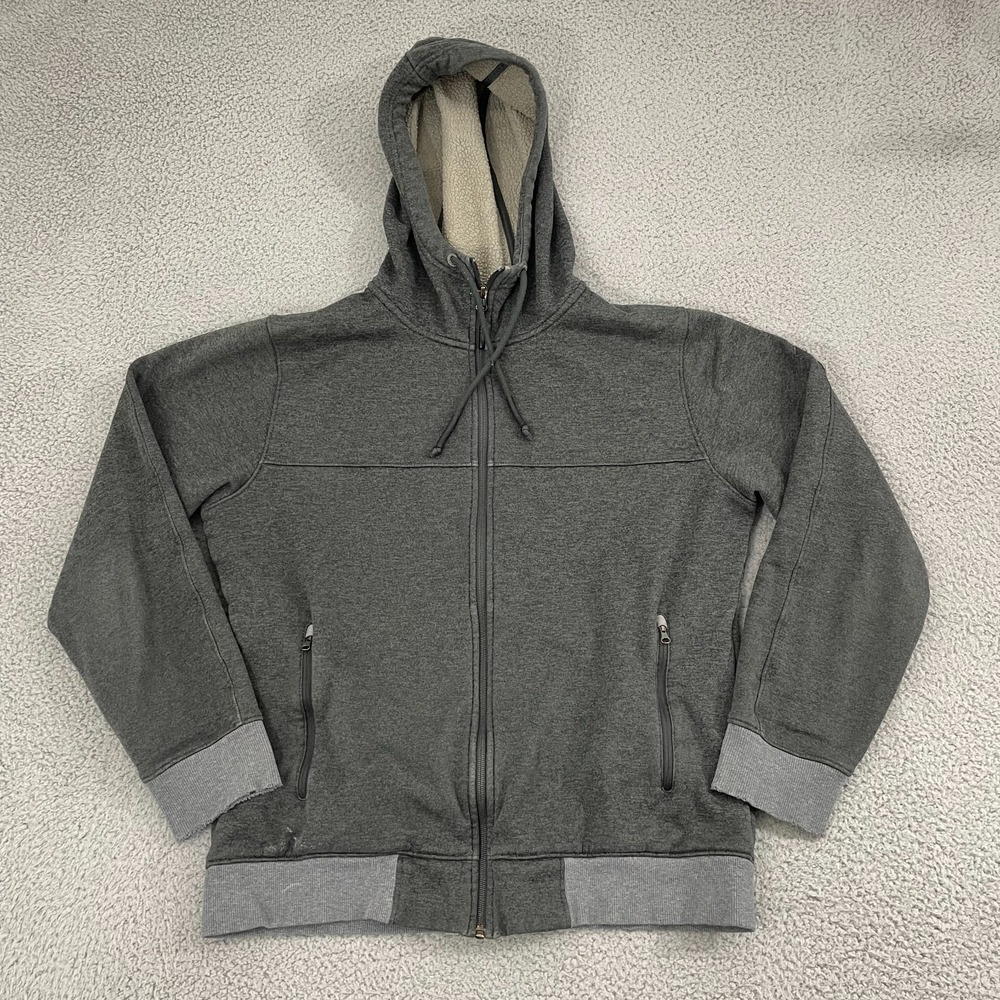The North Face Tech Sherpa Lined Full Zip Men M Gray Outdoor Gorpcore Hoodie‎